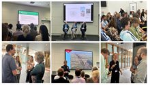 collage van foto's genomen tijdens symposium
